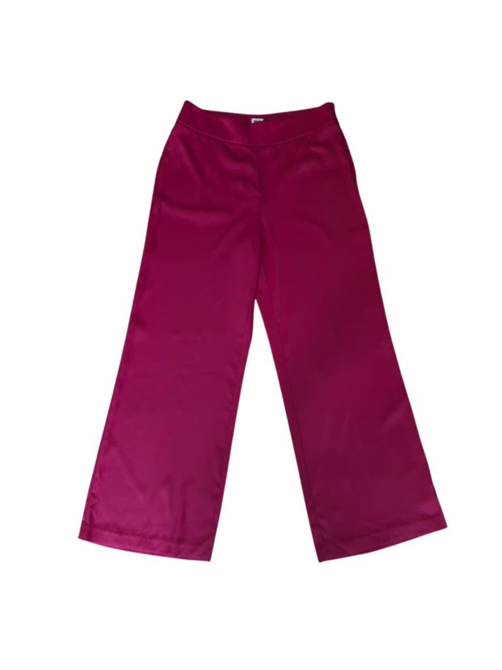 Anne Klein Wide Leg Satin Dress Pants Size 10 Burgundy Red.